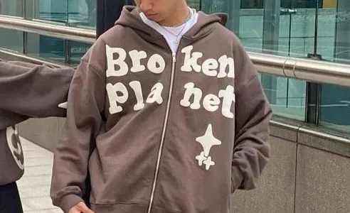 Trendy Broken Planet Hoodie